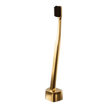 Зубная щетка с черной щетиной Aurezzi 24K Gold Black