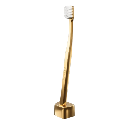 Зубная щетка с белой щетиной Aurezzi 24K Gold White